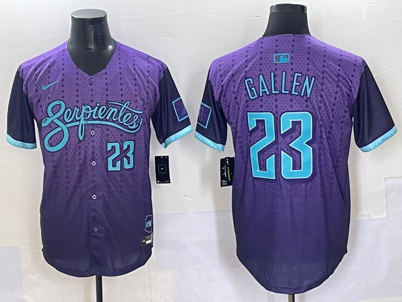 Men 2025 Arizona Diamondback #23 Gallen Purple Joint Name Nike MLB Jersey style 6